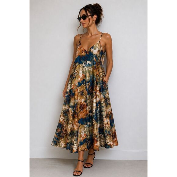 Nicole Miller Dresses & Skirts - Nicole Miller New York Floral Maxi Dress Size S Sleeveless Strappy Boho